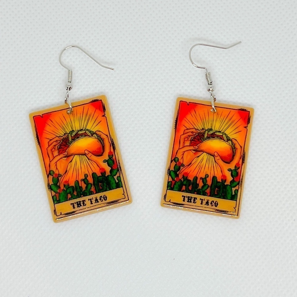 Tarot Card Taco Dangle Earrings
